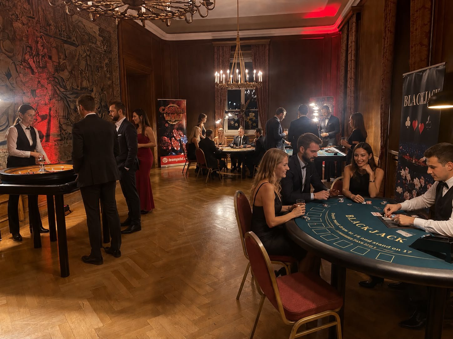 Casino-Atmosphäre · Blackjack-Tisch